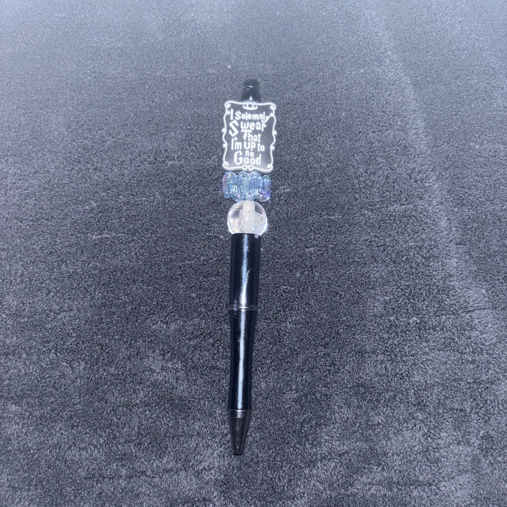 Black Pen with Decorative Top